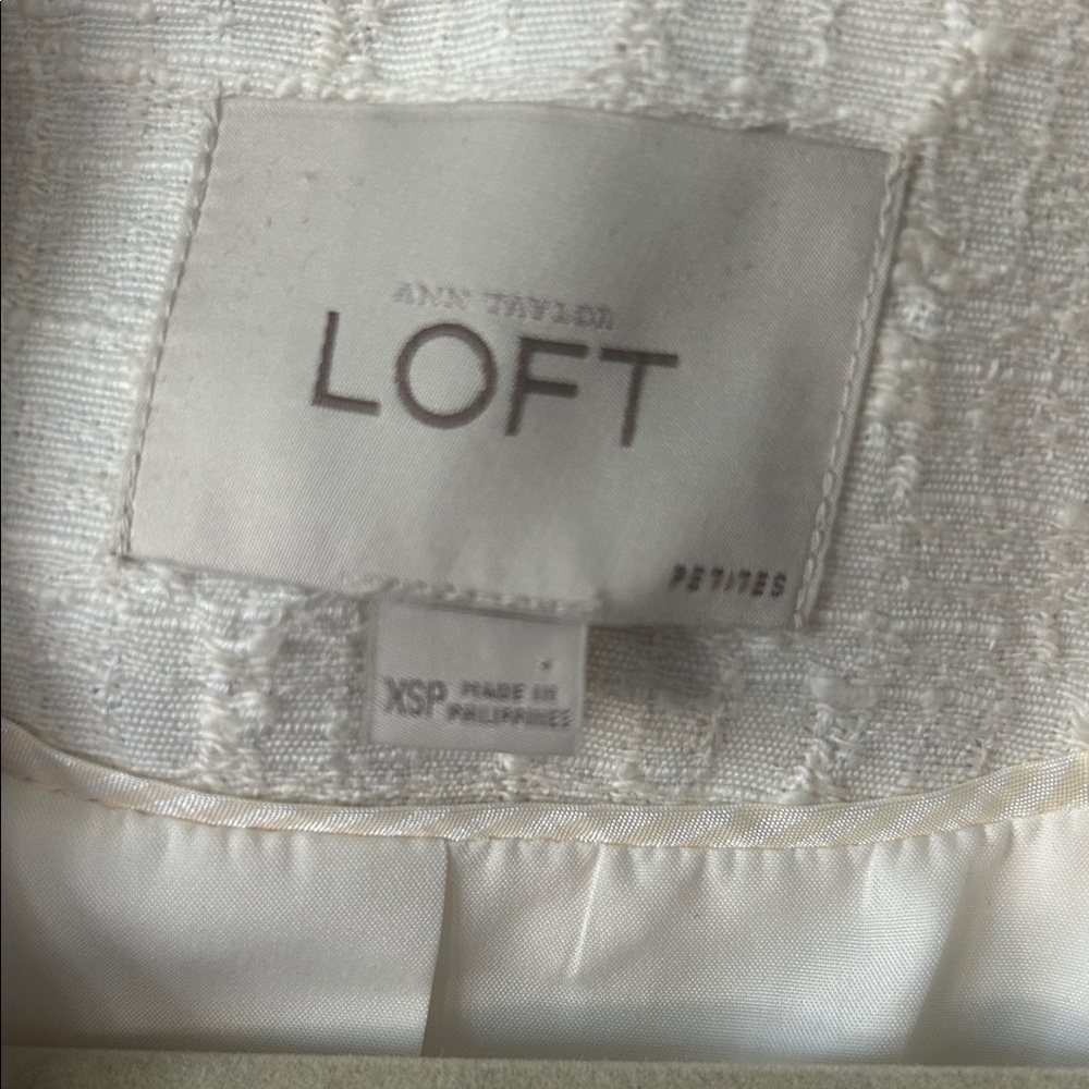 LOFT Women's Ivory Textured Blazer - Picture 3 of 6